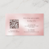Blush Metallic 3D Lelie Bloem Visitekaartje (Achterkant)
