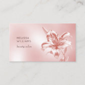 Blush Metallic 3D Lily Flower Visitekaartje (Voorkant)
