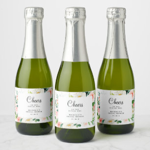 Blush Mini Mousserende Wijn Label, Vrijgezellenfee Sparkling Wijnetiket