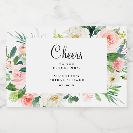 Blush Mini Mousserende Wijn Label, Vrijgezellenfee Sparkling Wijnetiket (Enkel label)