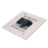 Blush Minimal Pet 1 Photo with Paw Prints Tegeltje (Zijkant)