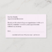 Blush Minimale herinnering voor benoeming voor bed Visitekaartje (Achterkant)