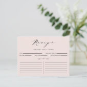 Blush Minimalist Script Vrijgezellenfeest Recept K Briefkaart (Staand voorkant)