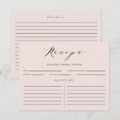 Blush Minimalist Script Vrijgezellenfeest Recept K Briefkaart (Voorkant / Achterkant)