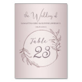 Blush Minimalist Wedding Table Card Kaart (Achterkant)