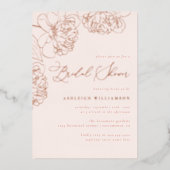 Blush-minimalistisch handgetekend Vrijgezellenfees Folie Uitnodiging (Voorkant)