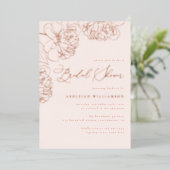 Blush-minimalistisch handgetekend Vrijgezellenfees Folie Uitnodiging (Staand Voorkant)