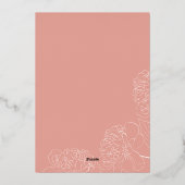 Blush-minimalistisch handgetekend Vrijgezellenfees Folie Uitnodiging (Achterkant)