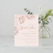 Blush-minimalistisch handgetekend Vrijgezellenfees Folie Uitnodiging Briefkaart (Staand Voorkant)