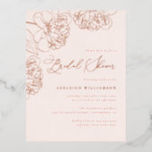 Blush-minimalistisch handgetekend Vrijgezellenfees Folie Uitnodiging Briefkaart (Voorkant)