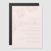 Blush-minimalistisch handgetekend Vrijgezellenfees Magnetische Uitnodiging (Voorkant / Achterkant)