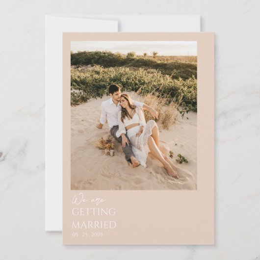 Blush minimalistische Boho Chic Neutral Fotobruilo Kaart (Achterkant)