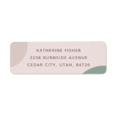 Blush minimalistische kerst. Moderne elegante vaka Etiket (Voorkant)