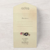 Blush Mint Alice in Wonderland Wedding All In One Uitnodiging (Buitenkant)