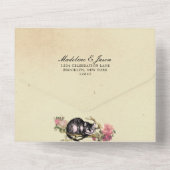 Blush Mint Alice in Wonderland Wedding All In One Uitnodiging (Achterkant)