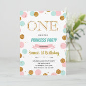 Blush mint confetti 1e verjaardagskaart kaart (Staand voorkant)