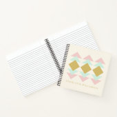Blush, Mint en Gold Geometric Art, op maat gemaakt Notitieboek (Binnen)