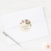  Blush Mint Floral Butterfly Wedding Ronde Sticker (Envelop)