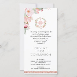 Blush, Mint Floral First Community Bladwijzer Favo Bedankkaart
