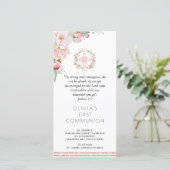 Blush, Mint Floral First Community Bladwijzer Favo Bedankkaart (Staand voorkant)