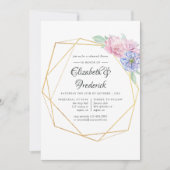 Blush & Mint Geometric Floral Rehearsal Dinner Kaart (Voorkant)