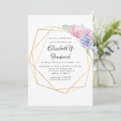 Blush & Mint Geometric Floral Rehearsal Dinner Kaart (Staand voorkant)