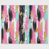 Blush Mint Goud Luxe Abstract Cadeaupapier (Vlak)