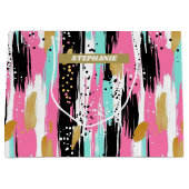 Blush Mint Goud Luxe Abstract Groot Cadeauzakje (Voorkant)