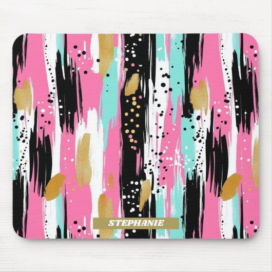 Blush Mint Goud Luxe Abstract Muismat (Voorkant)