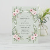 Blush Mint Loof Bruidsboeket Eucalyptus Kaart (Staand voorkant)