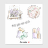 Blush Mint Schilder Je Eigen Wereld Sticker (Vel)