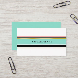 Blush & Mint Stripes Elegant Visitekaartje