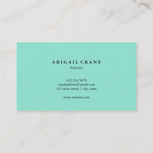 Blush & Mint Stripes Elegant Visitekaartje (Achterkant)