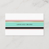 Blush & Mint Stripes Elegant Visitekaartje (Voorkant)