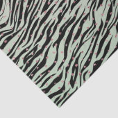 Blush Mint Zwart Zebra Print Glitzy Stippen Ombre Tissuepapier (Detail)