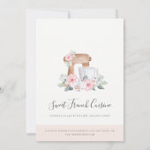 Blush Mixex Floral bakkerij Koken Klasse Invite Bedankkaart (Achterkant)