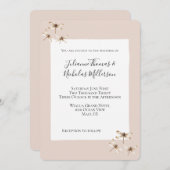 Blush Mocha Cream Dragonflies Wedding Kaart (Voorkant / Achterkant)