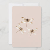 Blush Mocha Cream Dragonflies Wedding Kaart (Achterkant)