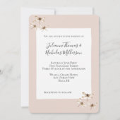 Blush Mocha Cream Dragonflies Wedding Kaart (Voorkant)