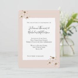 Blush Mocha Cream Dragonflies Wedding Kaart