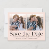 Blush Modern  belettering foto Save the Date Magnetische Uitnodiging (Voorkant)
