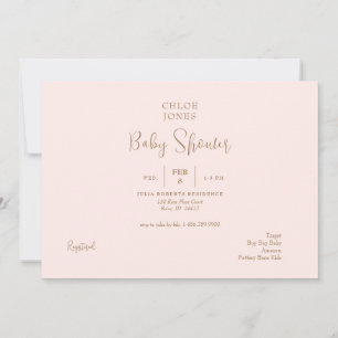 Blush Modern & eenvoudig Baby shower Kaart