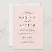 Blush Modern Elegance Photo Wedding Kaart (Voorkant)