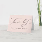 Blush Modern Elegance Wedding Bedankkaart (Voorkant)