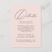 Blush Modern Elegance Wedding Details Informatiekaartje (Voorkant)