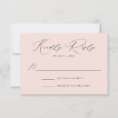 Blush Modern Elegance Wedding RSVP Kaartje (Voorkant)