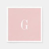 Blush Modern Elegant Monogram Weddenschap Simple N Servet (Voorkant)