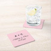 Blush Modern Gepersonaliseerde Bruiloft Receptie F Kartonnen Onderzetters (Insitu)