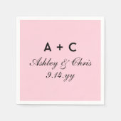 Blush Modern Gepersonaliseerde Bruiloft Receptie F Servet (Voorkant)