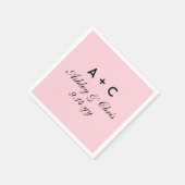 Blush Modern Gepersonaliseerde Bruiloft Receptie F Servet (Hoek)